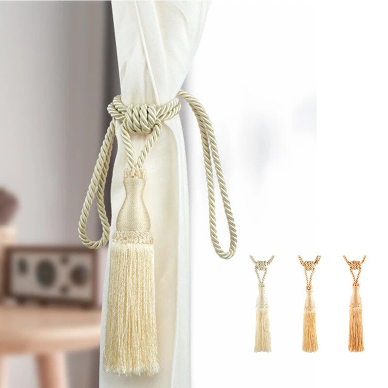 European Style Curtain Clip Holders Tieback Buckle Clips Curtain Straps Rayon Tassels Curtain Accessories Home Decor