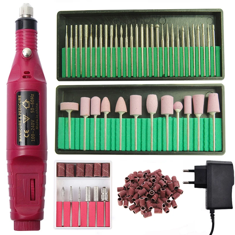 1 Set Electric Nail Drill Machine Pen for Manicure Ceramic Milling Cutters Electric Nail Sander Pedicure Manicure Kit Equipment