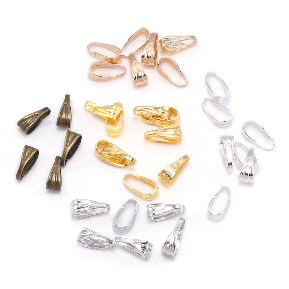 100pcs/lot 7 8 mm Pendant Clasp Connectors  Gold Clips Connectors For Jewelry Making Finding Necklace Accessories Supplies