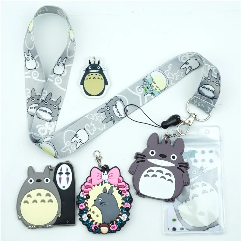 Anime Cute Cartoon Totoro Lanyard Neck Straps ID Badge Holder Pendant Keyring Charms Mobile Phone Cosplay Keychain Gift L102