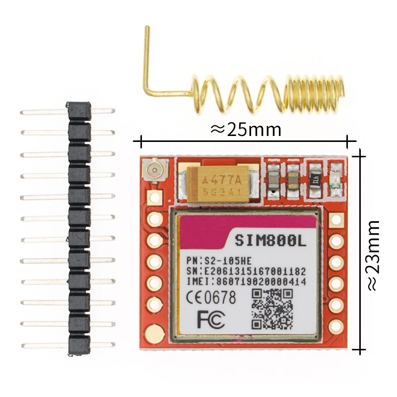Smallest SIM800L GPRS GSM Module MicroSIM Card Core BOard Quad-band TTL Serial Port with the antenna