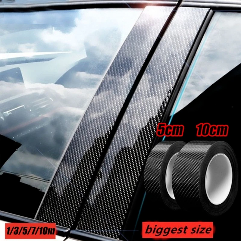 1/3/5/7/10m Carbon Fiber Pattern Car Stickers Anti-stepping Bumper Door Trim Protection Stickers Auto Decoration Decals 3D