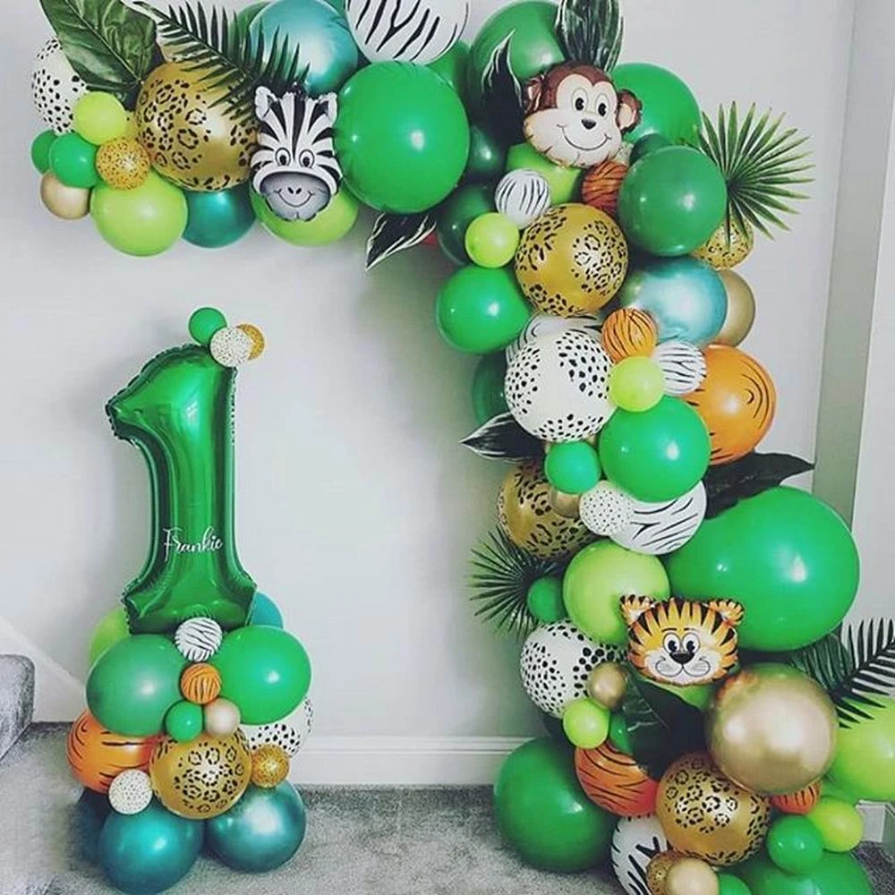 106pcs Animal Balloons Garland Kit Jungle Safari Theme Party Supplies Favors Kids Boys Birthday Party Baby Shower Decorations