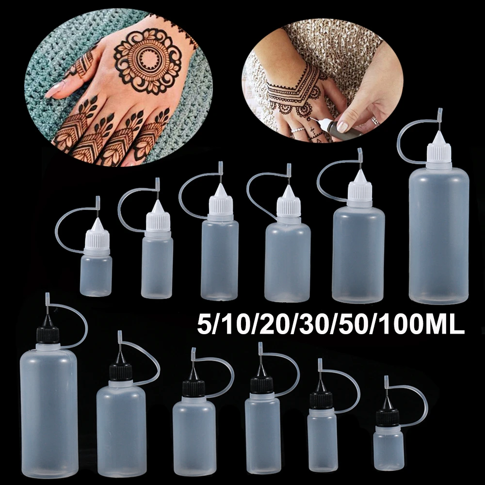5X 5/10/20/30/50/100ML Needle Tip Glue Bottle DIY Paper Art Quilling Tool Craft Parper Precision Bottle Needle Bottle Applicator