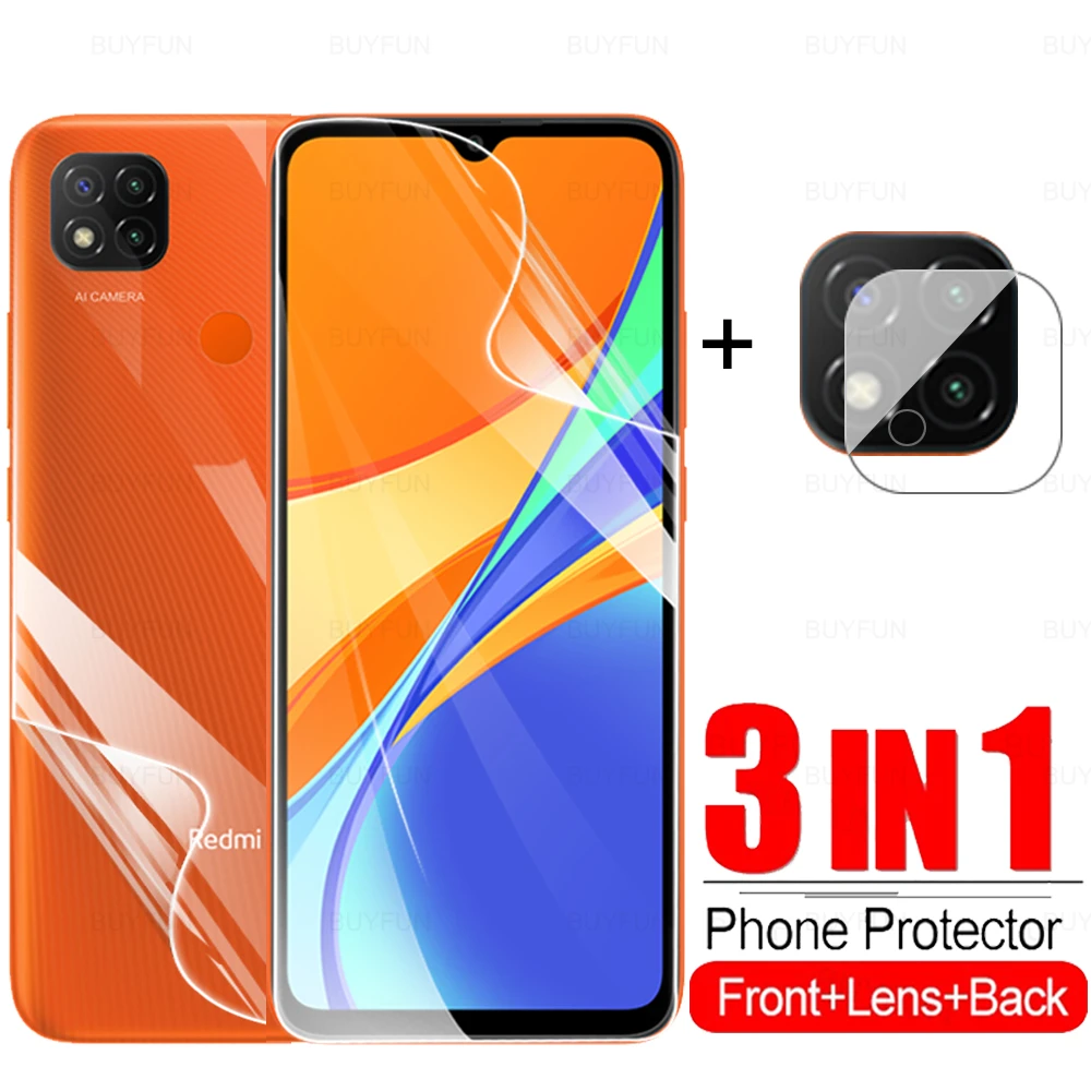 3in1 Front Back Hydrogel Film For Xiaomi Redmi 9C NFC 9A 9T Camera Lens Screen Protector Film For Redmy 9C Redmi9C NFC Not Glass