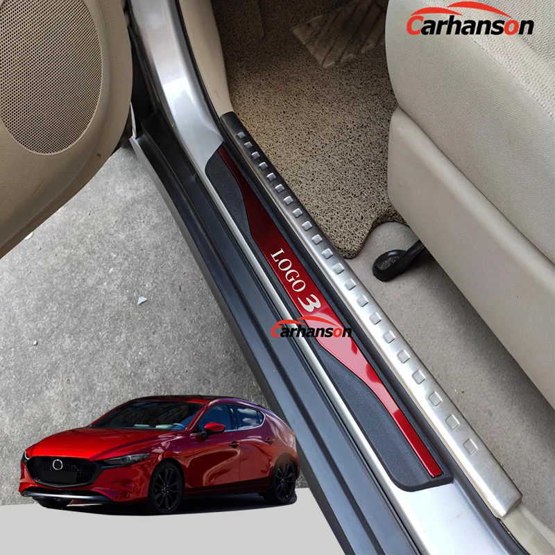 Threshold For 3 Car Accessories 2014 2015 2016 2017 2018 2019 2020 Pedal Door Sill Trim Auto Cover Protector Styling Sticker
