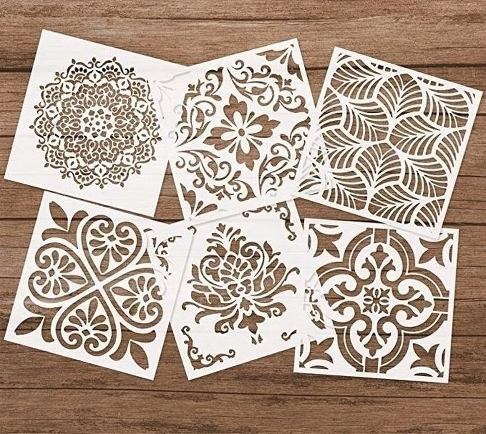 15 CM DIY Craft Mandala Stencils for Painting on Wood,Wall Art Scrapbooking Stamping Album Decorative Embossing Paper Cards