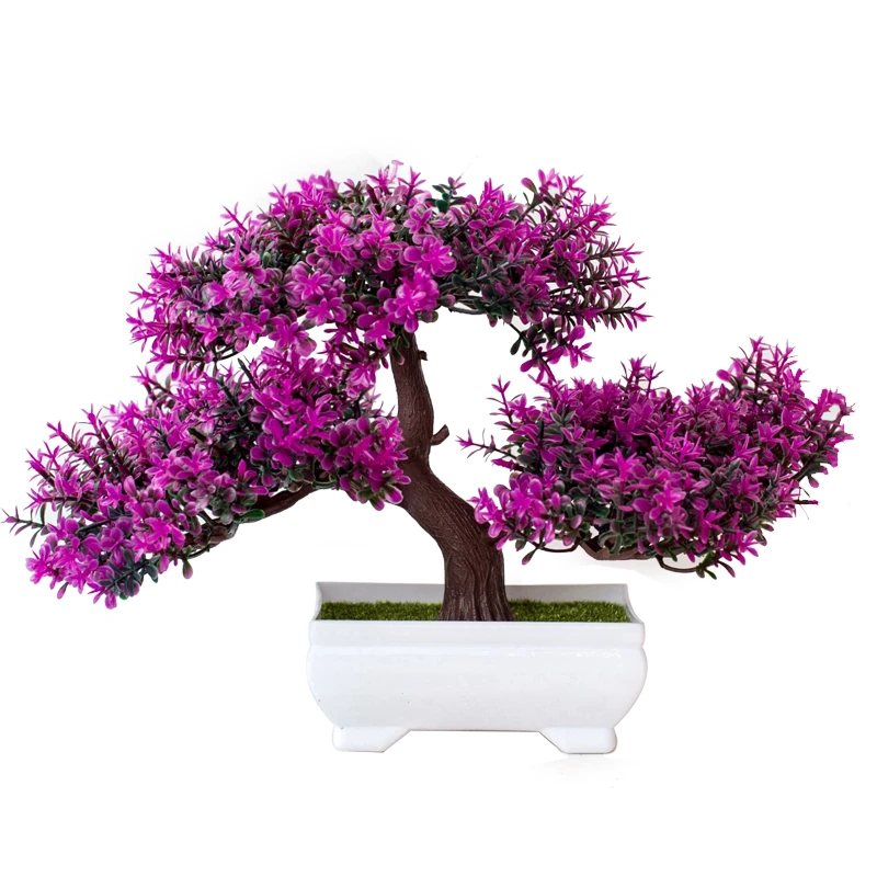 New Artificial Plants Pine Bonsai Small Tree Pot Plants Fake Flowers Potted Ornaments For Home Decoration Hotel Garden Decor