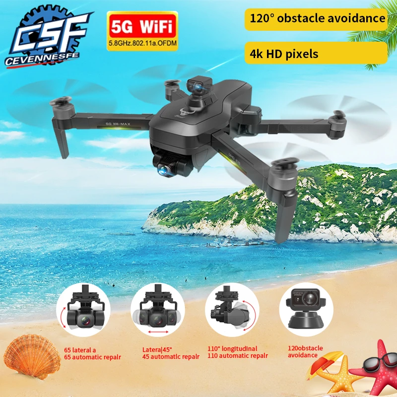 2021 NWE SG906 Pro 2 / SG906 MAX Drone 5G WIFI 4k HD 3-Axis Gimbal Camera GPS Professional Quadcopter Obstacle Avoidance Dron