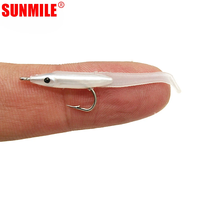 SUNMILE 30pcs 0.3g 35mm Eel Soft Fishing Lure Pesca Peche Tackle Wobblers Fish Lures Carp Leurre Souple Soft baits