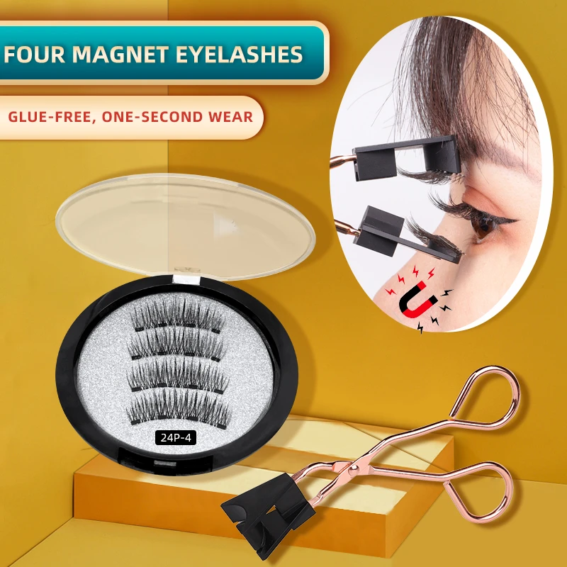 1 Pair of 3D Magnetic Eyelashes Handmade Mink Eyelashes Eye Makeup Extended False Eyelashes Repeated Use Magnetic Fake Eyelashes