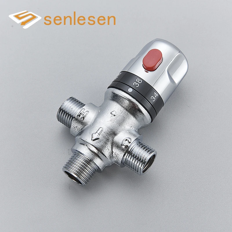 Senlesen Thermostatic Mixing Valve Brass Standard 1/2 Temperature Control Faucet Valve Thermostat Bathroom Shower Kitchen Tap