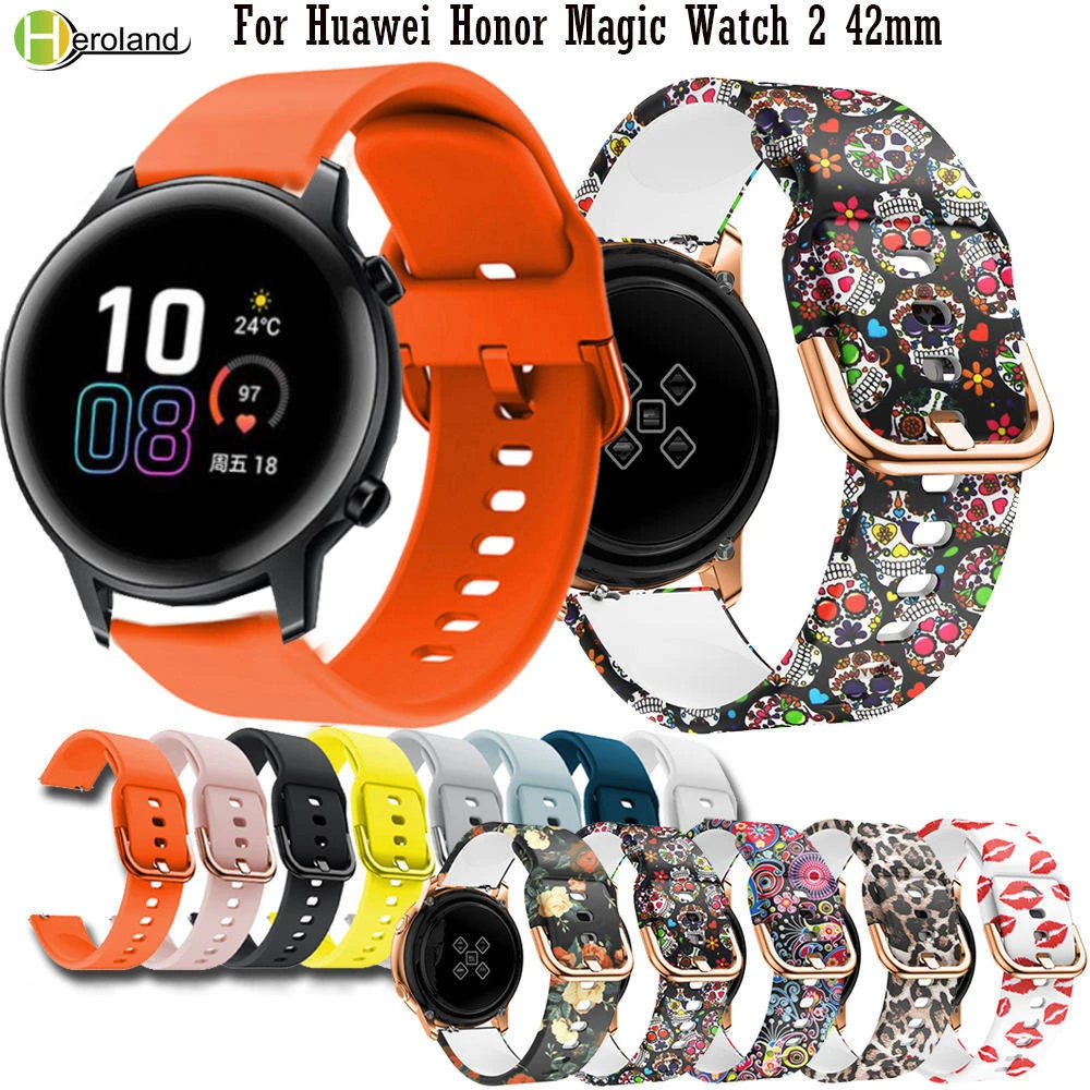 20mm Printing Silicone Watch band For Huawei Honor Magic Watch 2 42mm / For Garmin Venu / for Garmin Move 3 Bracelet Band strap