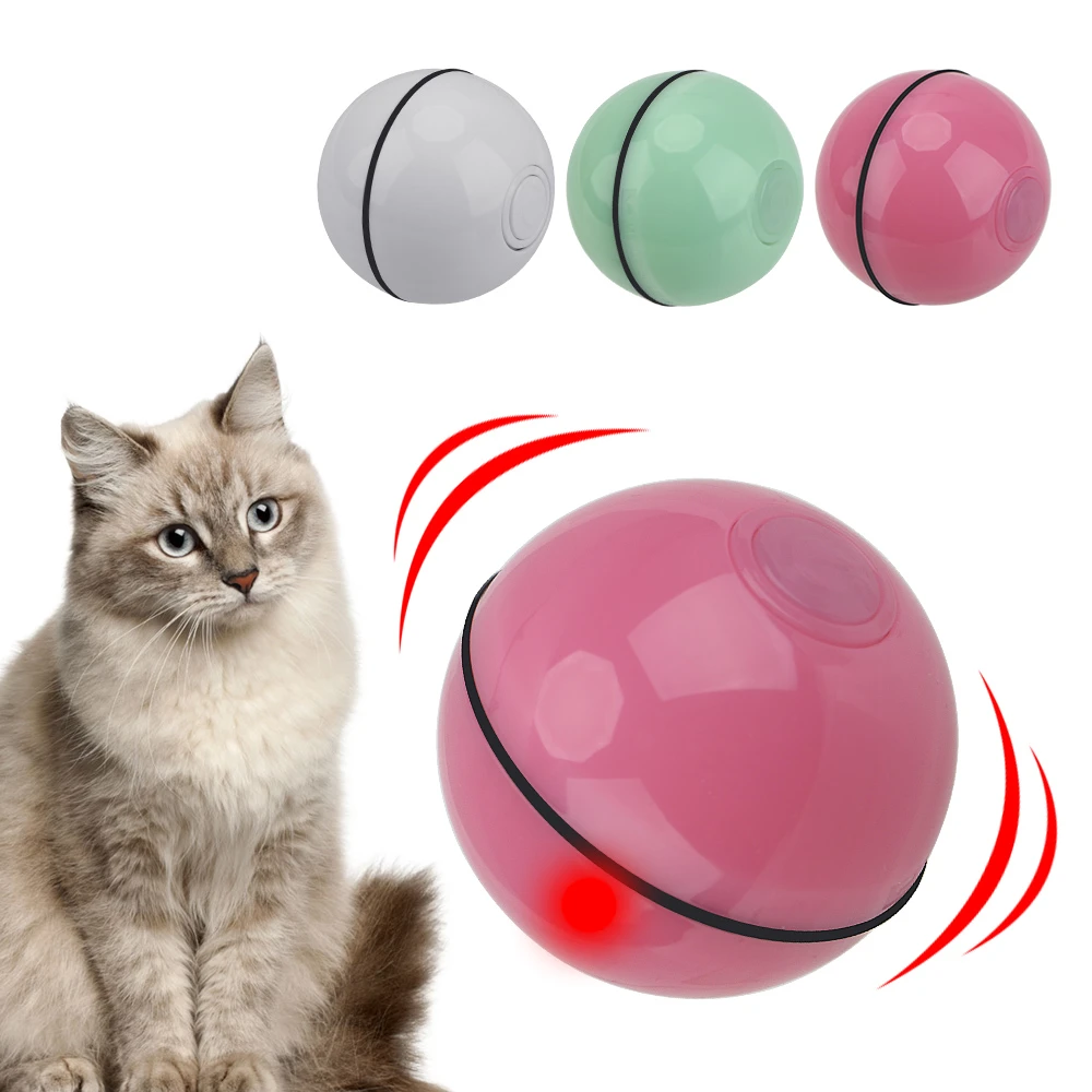 Cat Toy Smart Interactive Rolling Ball Automatic Rotating Pet Toys For Cats Dog Kitten USB Electric LED Rolling Flash Balls