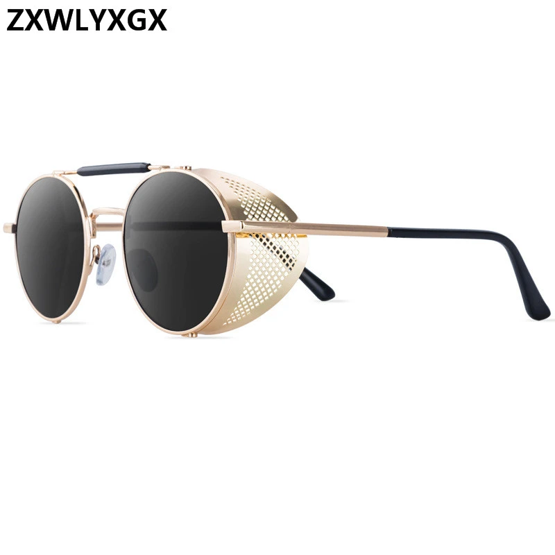 Retro Round Metal Sunglasses Steampunk Men Women Trend Brand Designer Vintage Sun Glasses Oculos De Sol Shades UV Protection