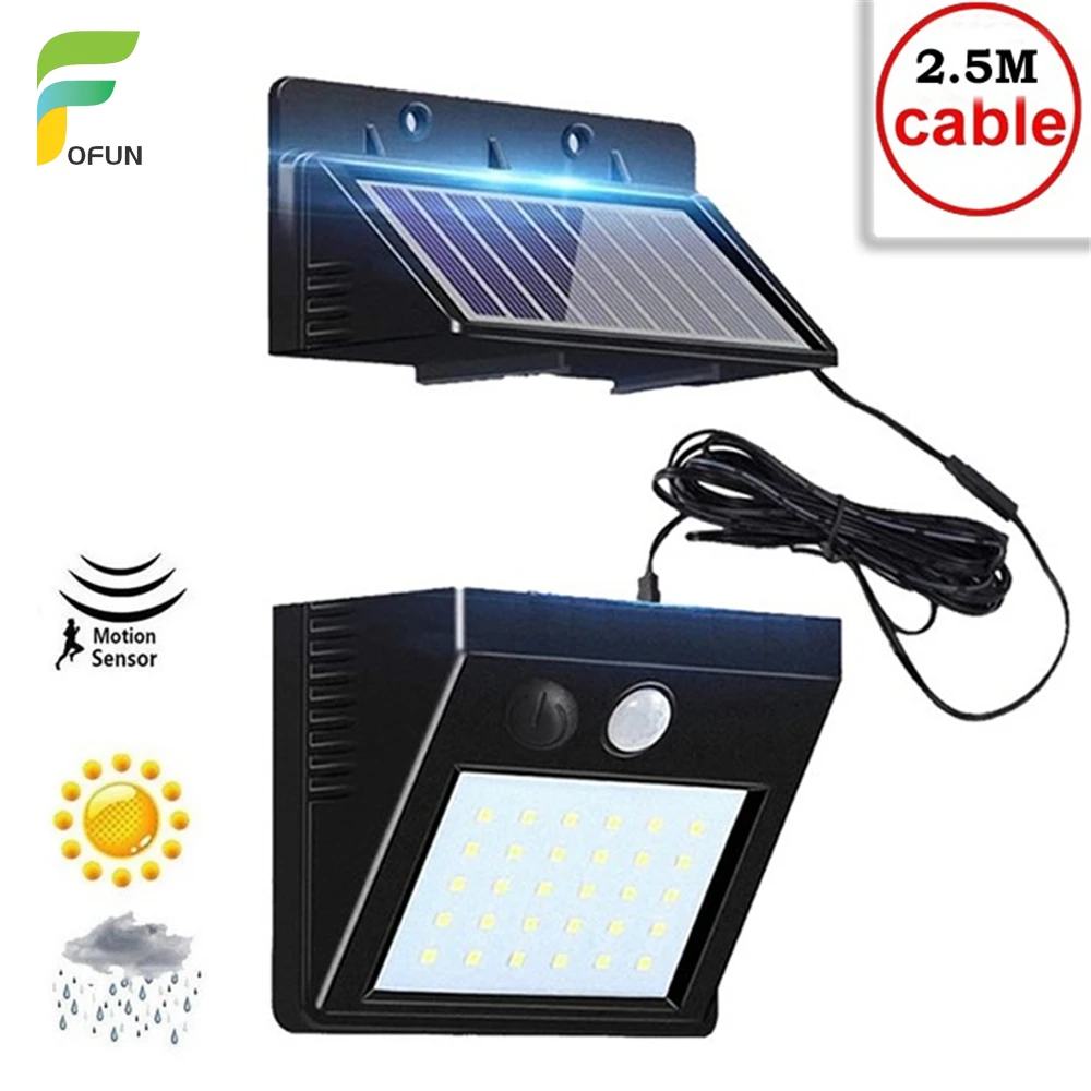 Solar Garden Light 30 LED Solar Powered PIR Motion Sensor Lamp Waterproof Outdoor Lighting Decoration Lights Wireless Wall Lamp