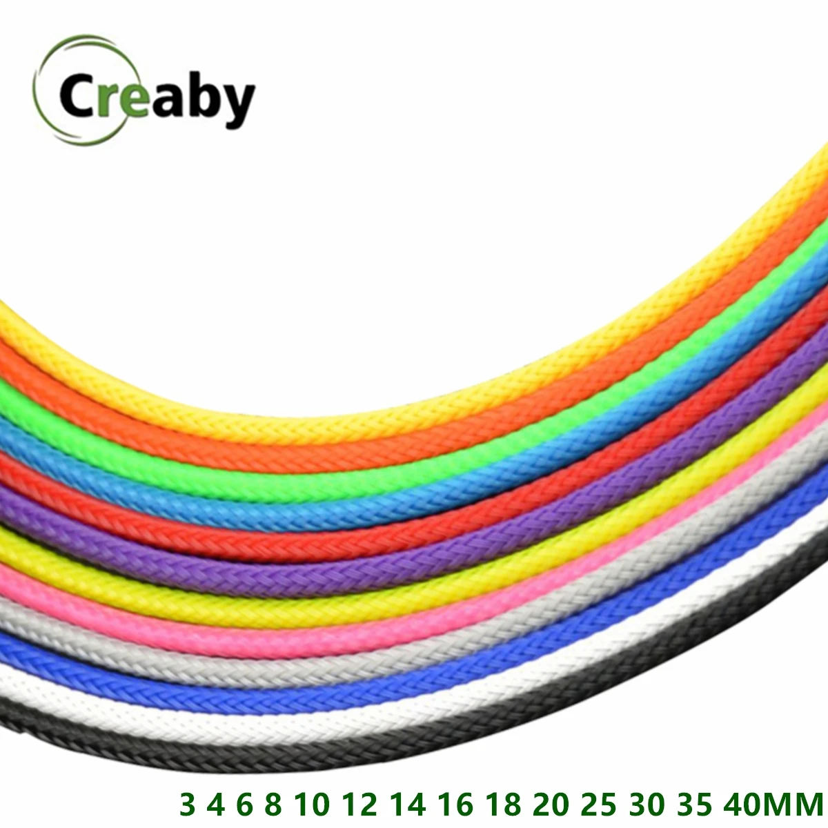 1M 3 4 6 8 10 12 14 16 18 20 25 30 40mm Protective Tube PET Braided Expandable Sleeve Wire Wrap Insulated Nylon Protector Sheath