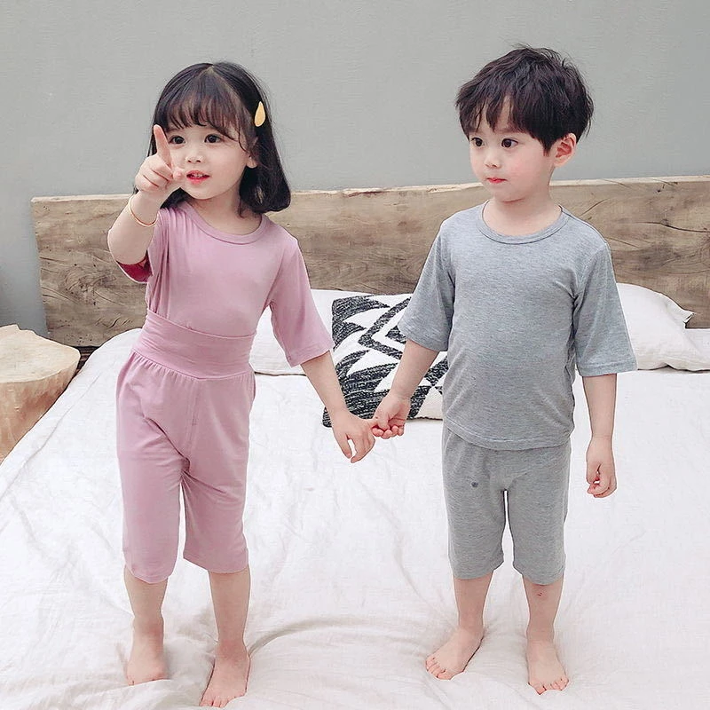 Spring Summer Baby Girls Clothes Pajamas Sets Boy Pyjamas Kids Homewear Modal Nightwear Children's Indoor Clothing Pijamas Suit
