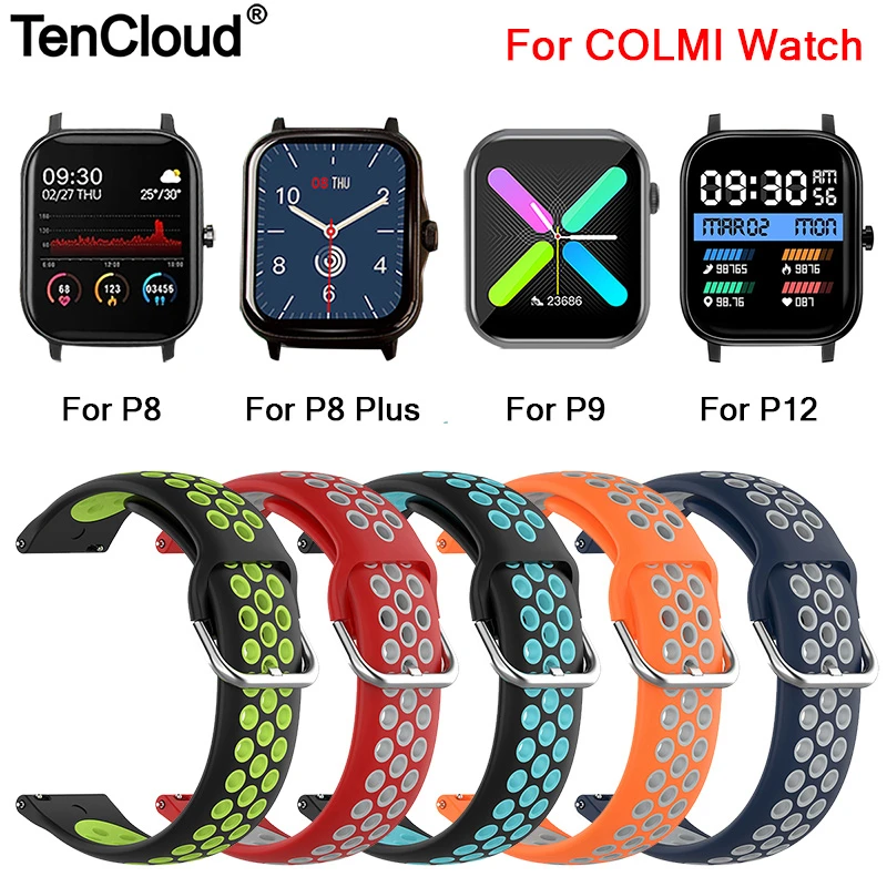 Silicone Strap For COLMI P12 P8 Plus Mix Pro Watch Band For COLMI P10 P9 V31 V23 Pro Land 2S 1 Wristband 20MM Universal Bracelet