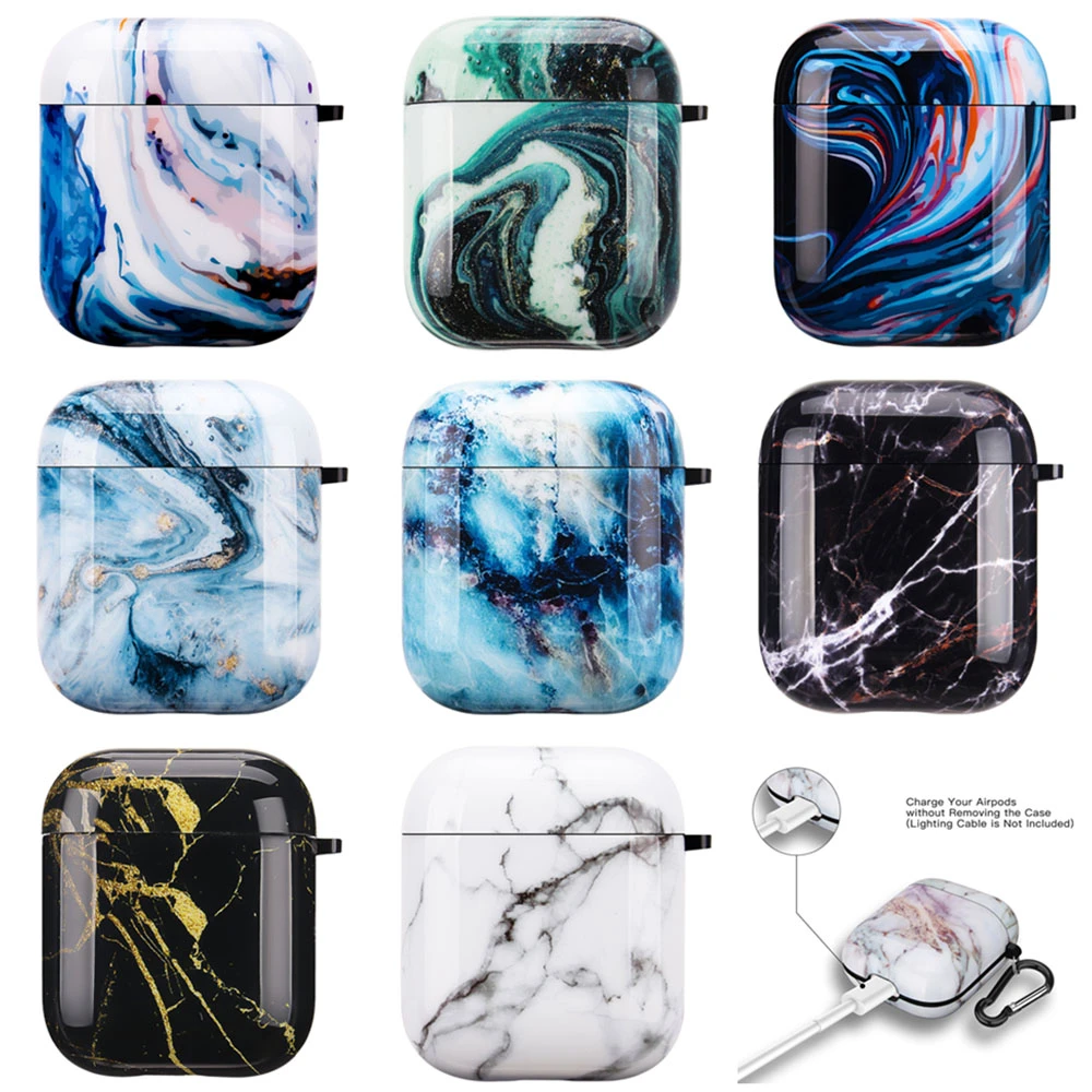 Earphone Case For AirPods Pro 2 1 Cases Colorful Marble Cute Soft TPU Bluetooth Wireless Headset Charging Bag Box Cover Fundas