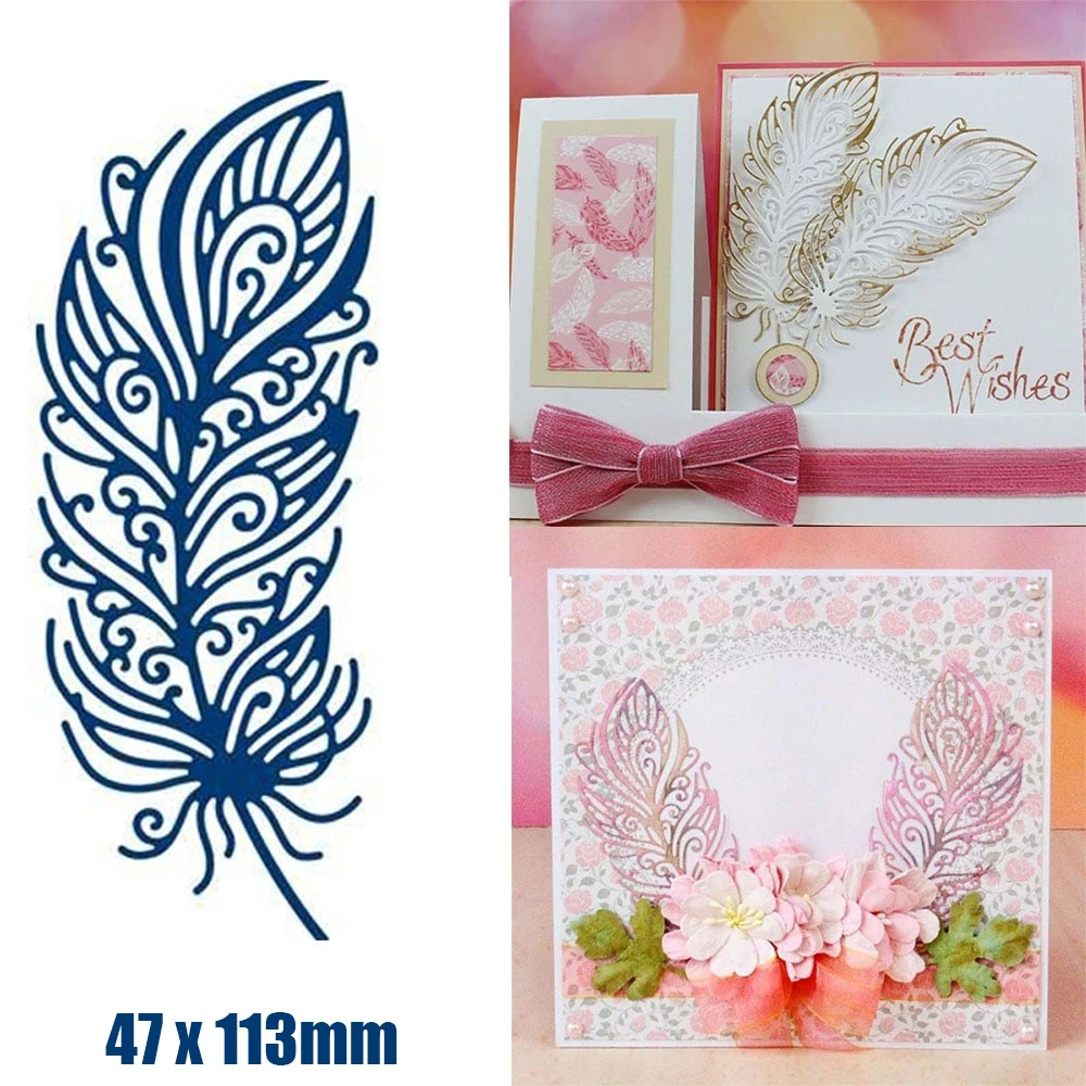 DIY Feather Metal Cutting Dies 2021 Scrapbook flower album mold stencil templates craft Making Embossing Craft stencil Dies new