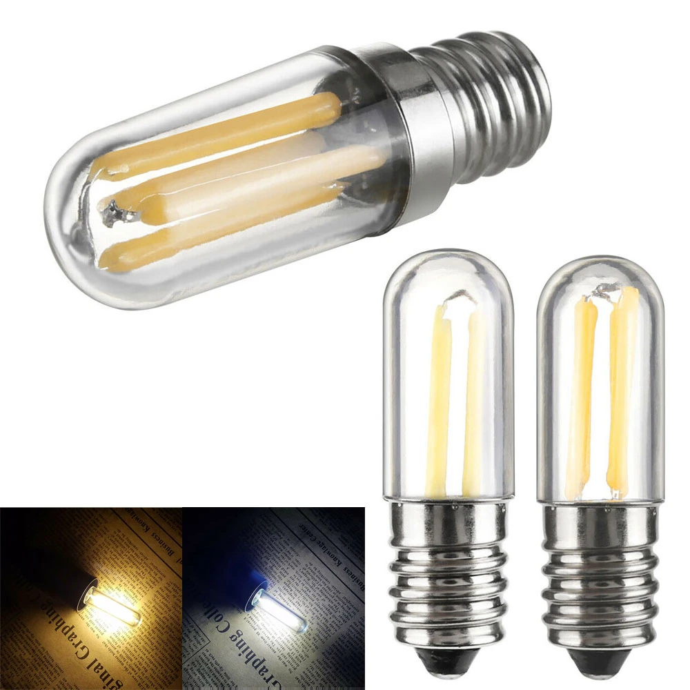 Mini E14 E12 LED Fridge Freezer Filament Light COB Dimmable Bulbs 1W 2W 4W Lamp Cold / Warm White 110V 220V