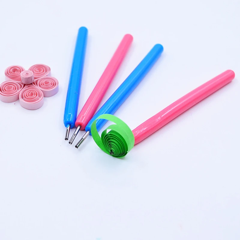 2pcs Quilling Paper Pen DIY Assorted Color Origami Scrapbooking Slotted Paper Tool Craft Paper Tool Random Color 10.5cm