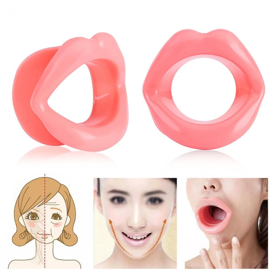 Silicone Rubber Face Slimmer Oral Mouth Muscle Massage Tools Tightener Exerciser Lip Trainer Anti-Wrinkle Face Care Tool