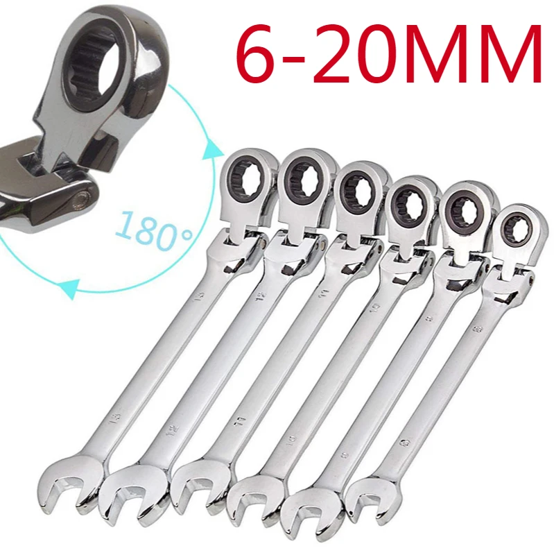 Flexible Ratchet Action Wrench Spanner Nut Tool Ratchet for Heads Metric Spanner Wrenches Keys for Repair Car Kit Hand Tool Sets