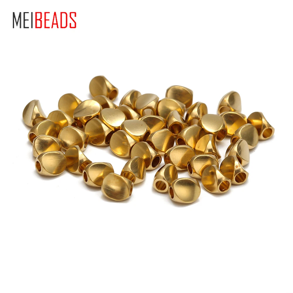 Meibeads 50pcs/lot 4.5mm Brass spacer beads Fancy shilly beads for bracelets DIY jewelry accessories UF5399