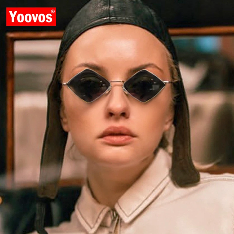 Yoovos Small Frame Sunglasses Women 2021 Prismatic Retro Square Sunglasses Women Brand Designer Plastic Oculos De Sol Feminino