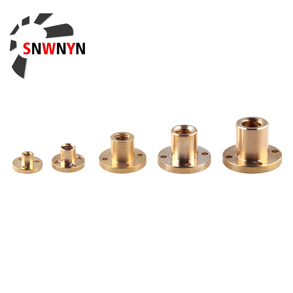 T5 T6 T8 T10 T12 T16 T20 Lead Screw Nut Pitch 1/2mm Lead 1/2/3/4/8/10mm/12mm/14mm Brass Lead Screw Nut For CNC Parts 3D Printer