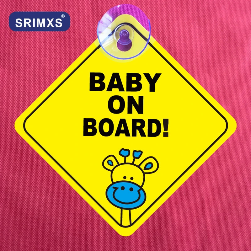 Car Sticker Baby On Board Sucker Warning Safety Sign Sticker Vinyl Decal for Car Vehicle Window Stickers Car Accessories