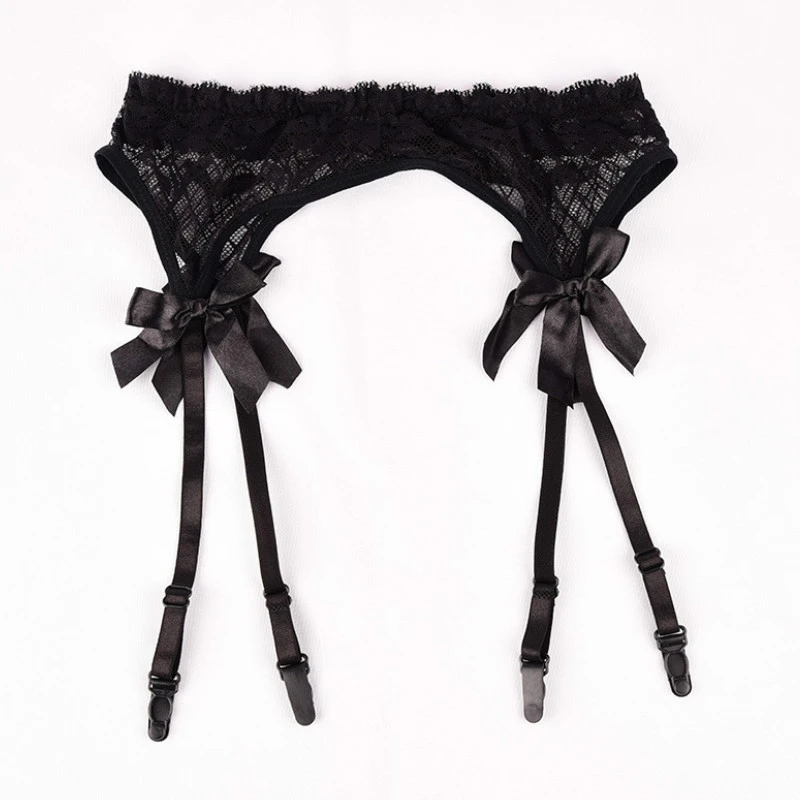 Sheer Lace Ligas Sexy Top Thigh Highs Garter Belt Stockings Bondage Lingerie Garter Belt Suspender Set