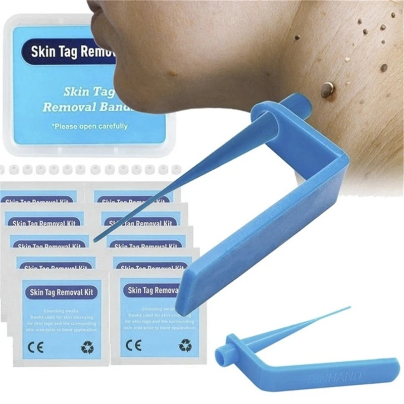 Medical Skin Tag Kill Skin Mole Wart Remover Micro Band Skin Tag Removal Kit With Cleansing Swabs Adult Mole Wart Face Care