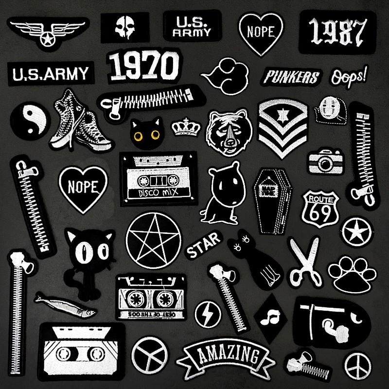 AMAZING Star Music OOPS DIY Iron On Patches Embroidery Applique Clothes Sewing Supplies Decorative Badges Stickers 1970 PUNKERS