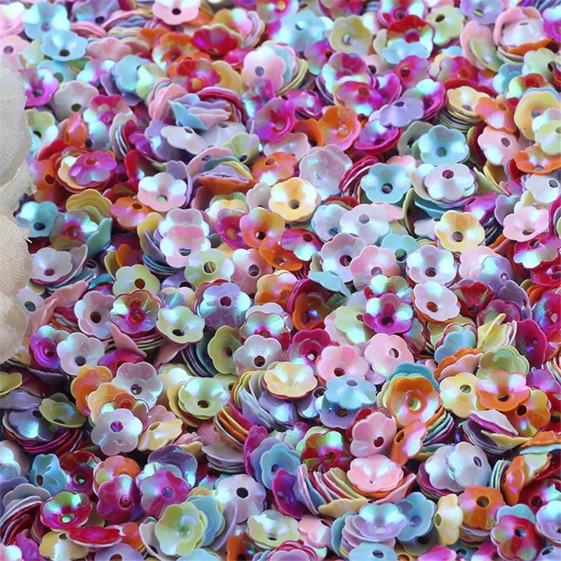 10g 6mm Mix Cup Flower Paillettes Loose Sequins for Crafts Glitter Confetti Nails Art Decoration Sequin DIY Sewing Accessories