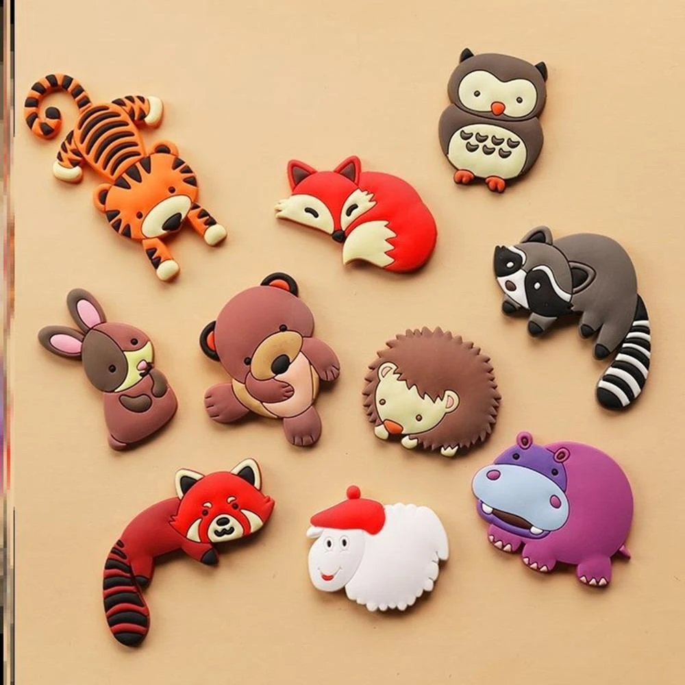 Fridge Magnets Kids Cartoon Zoo Animal Magnetic Toys Toddler Refrigerator Magnets for Whiteboard Baby Magnets 1Pcs