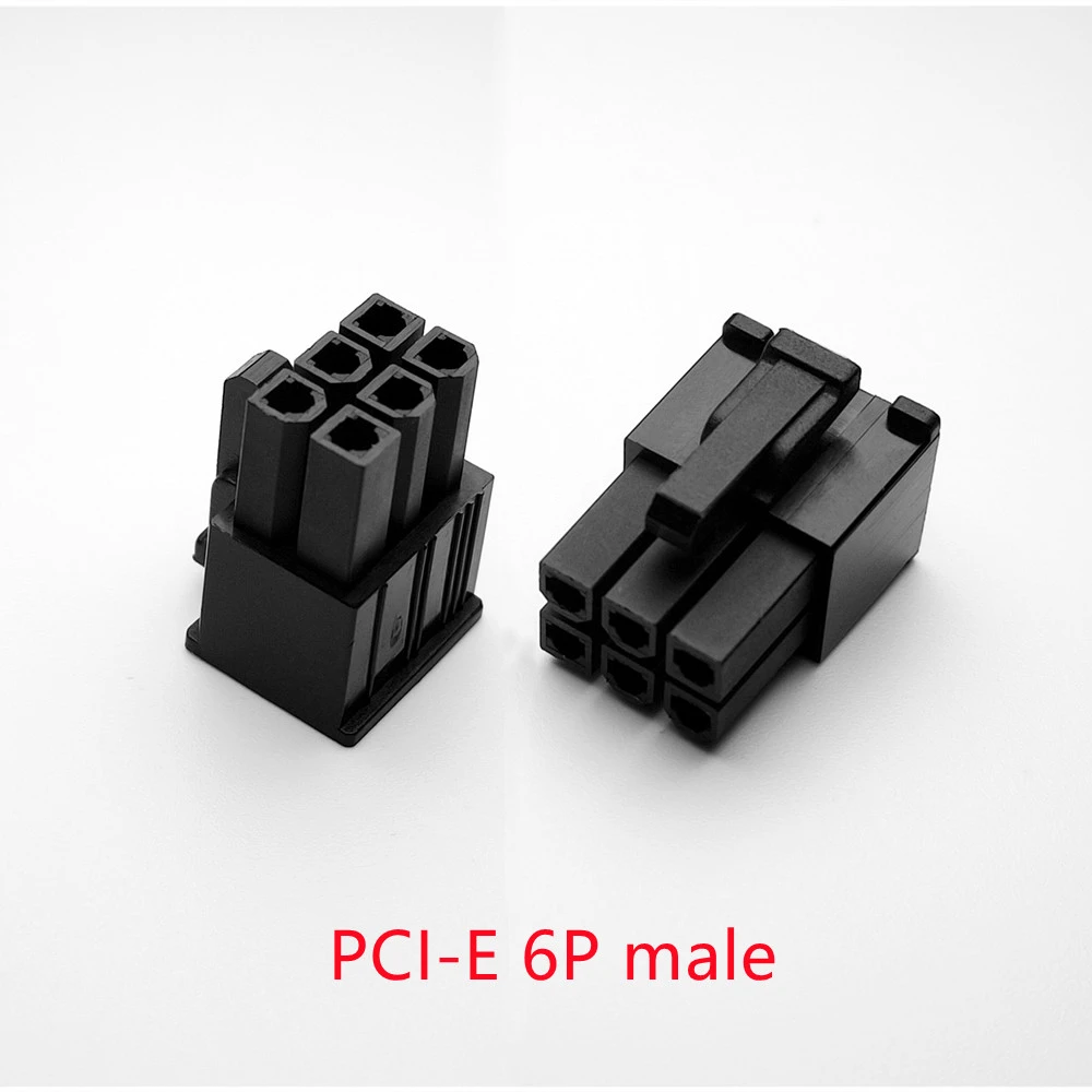 50PCS/1LOT 5557 4.2mm black 6P 6PIN male for PC computer ATX graphics card GPU PCI-E PCIe Power connector plastic shell Housing