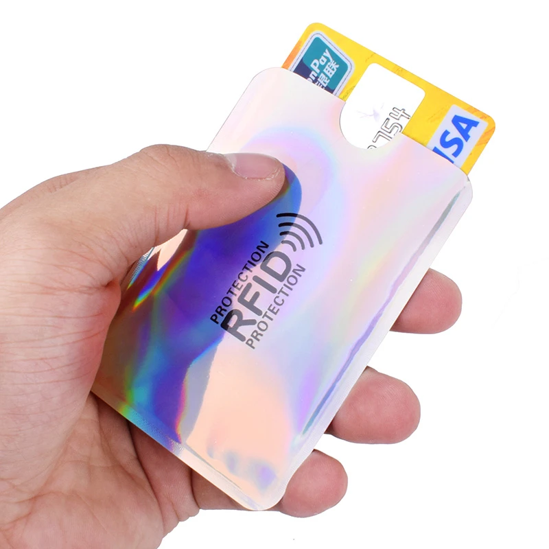5PCS RFID Anti-Scan Card Holder Cover Pocket Aluminum Metal Slim Credit Card Protection Safety Wallet Fashion Card Case