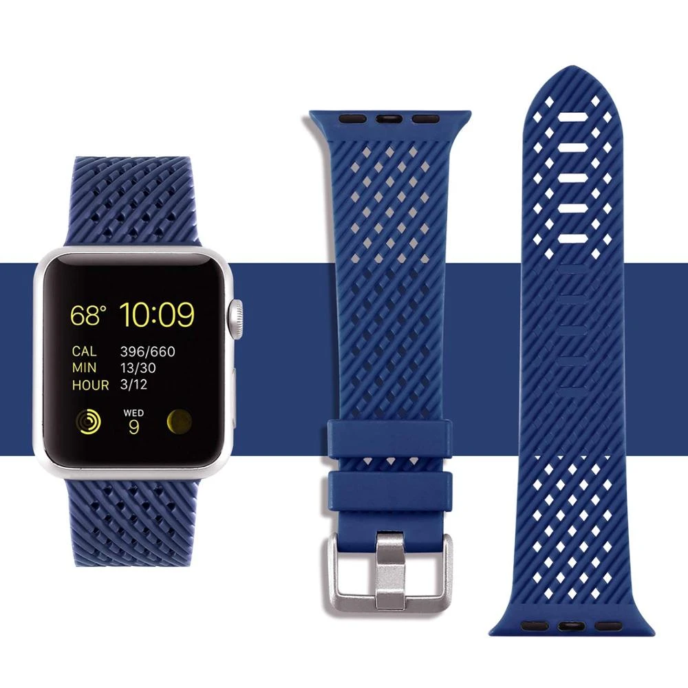 Silicone Strap for Apple watch band 44mm 40mm iwatch band 38mm 42mm Rhombic pattern belt bracelet Apple watch series 6 se 5 4 3