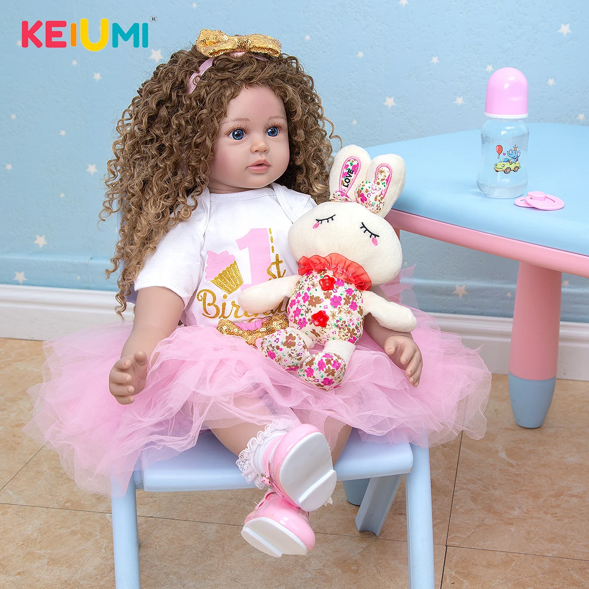 New Arrive 60 CM Reborn Dolls Menina Long Hair Lifelike Soft Silicone Cloth Body Newborn Boneca Toys Kids Birthday XMAS Gift