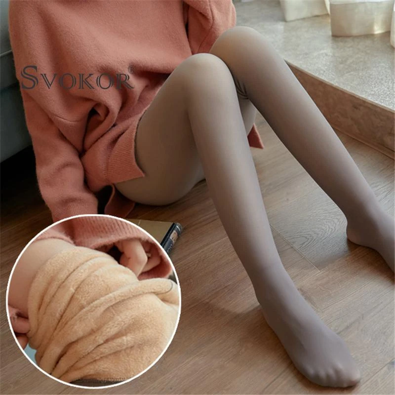 SVOKOR Winter Velvet Leggings for Women Warm Pants High Waist Sexy Legging Elastic Keep Warm Pant Winter Clothes