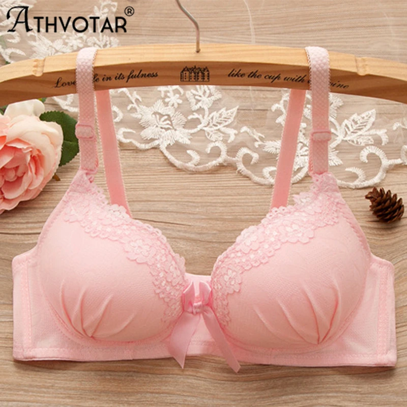 ATHVOTAR Girl Sweet Style Beautiful Wireless Bra Soft Breathable Small Breasts Bralette Comfortable Lingerie