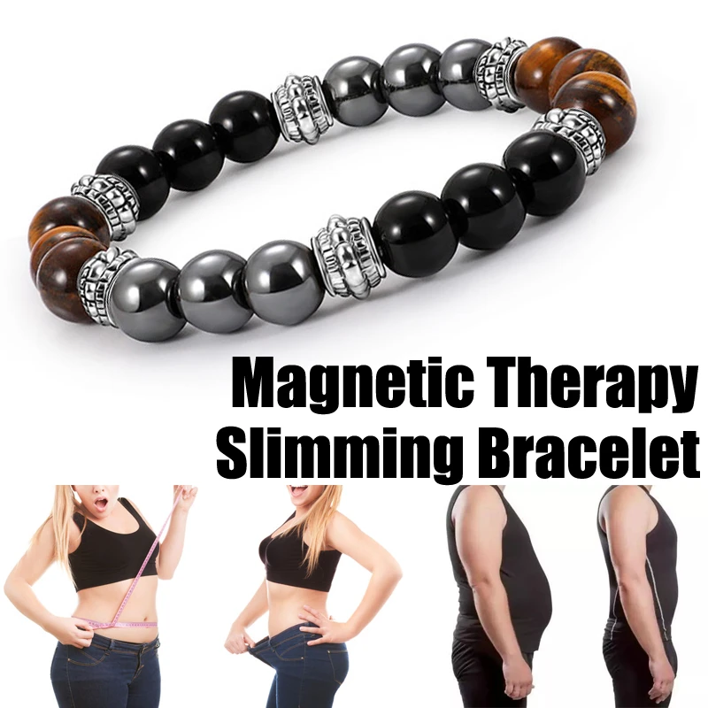 Magnetic Therapy Slimming Bracelet Anti Cellulite Natural Crystal Stone Mixed Color Lose Weight Magnetic Health Care Tools