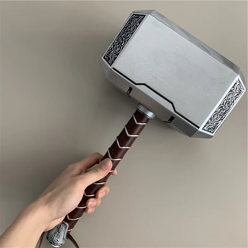 44cm Hammer Cosplay 1:1 Thunder Hammer Figure Weapons Model Kids Gift Movie Role Playing Safety American Super Heroes Weapen