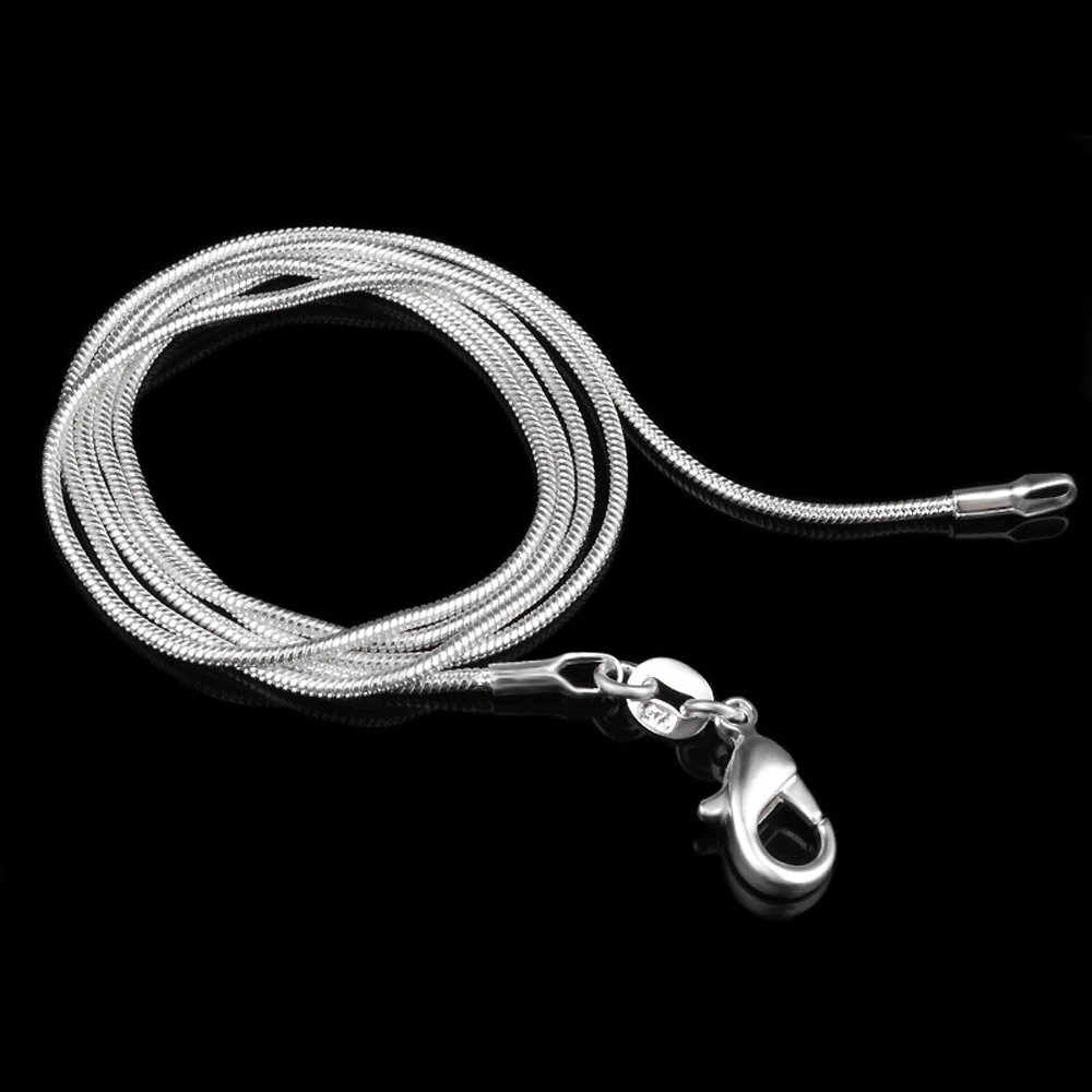 FSUNION New 2021 1MM Silver Plated Snake Chain Plated Necklace Statement Jewelry for Women Jewelry Chokers Fashion Accessories