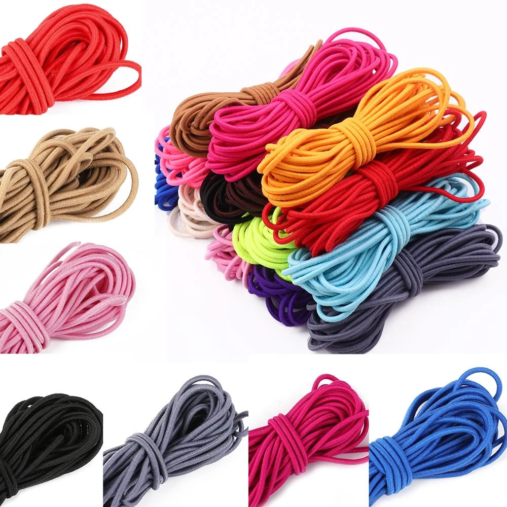 5M/bag 2/2.5mm Round Elastic Thread Cord Rope Rubber Band Elastic Bands Stretch Line For DIY Clothes Garment Sewing Accessories