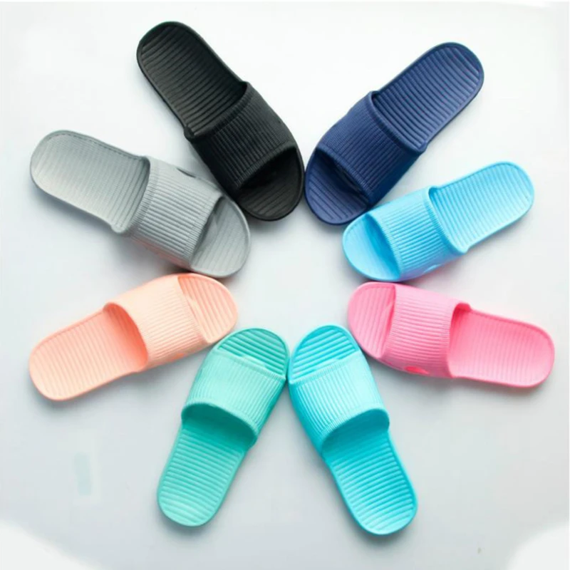 Men Women Indoor Floor Flat Shoes Summer Non-slip Flip Flops Bath Home Indoor Slippers Female Slipper Soft Light Bath Shoes