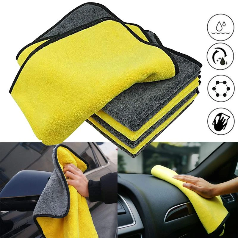 30*30cm Car Wash Microfiber Towel Auto Cleaning Drying Cloth Hemming Super Absorbent Universal for All Cars